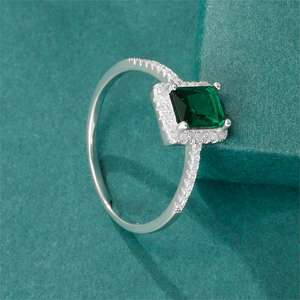 Hainon Sterling Silber Zirkonia Feines Ehering & Verlobung versprechen Ewigkeit sring Trendy Parties - Product Image 6