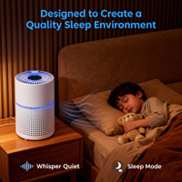 Purificateur d'air OEM électrique avec filtre HEPA et charbon actif, anti-odeurs d'animaux, silencieux, portable, compact, contrôle tactile, mode veille pour la maison et le bureau