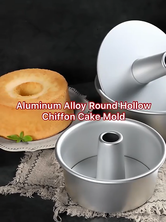 Bakest Heighten Hollow Chiffon Round Cake Molds Anodic Aluminum Removable  Bottom Detachable Fluted Cake Tube Cake Baking Pan