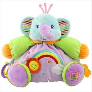 Tatties personnalisé jouet sensoriel pour bébé couverture de sécurité éléphant en peluche PP coton rempli de rubans et hochet - Product Image 2
