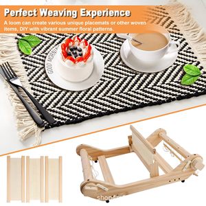 Solid Wood <b>Weaving</b> <b>Loom</b> Desktop Handmade Yarn Knitting Tool Multi Purpose Craft Machine - Product Image 2