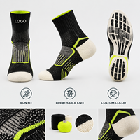 Chaussettes de sport respirantes Trail Cushion Accent Trim Run Fit avec spécifications de soin du bord-côte et construction tricotée, OEM ODM