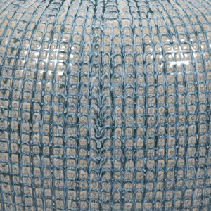 Vaso Decorativo in Ceramica con Coperchio, Blu Smaltato con Motivo a Griglia, per Soggiorno, Camera da Letto, Ufficio, Arredamento Casa - Product Image 4