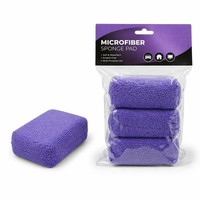 Éponge microfibre anti-rayures pour lavage de voiture, double couche absorbante, outil de nettoyage et de polissage doux, réutilisable