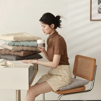 Haute qualité couleurs unies salle à manger chaise de bureau coussin carré sol Tatami tapis confort lin couverture coussin de siège