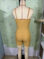 Combinaison courte en tricot côtelé ZHEZHE pour femmes, sans manches, bretelles spaghetti, unie, haute élasticité, pour tous les jours