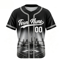 Maillot de baseball unisexe respirant en sergé brodé pour l'entraînement, personnalisable par sublimation, vente en gros