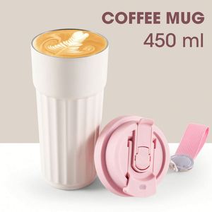 Tasse à café isotherme en acier inoxydable écologique de 600 ml, anti-fuite, avec sangle de transport, idéale pour les promotions - Product Image 2