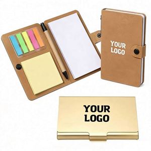 Wholesale Logo <b>Mini</b> <b>Notebook</b> for Business Office School Promo Gift Kraft Paper Cover Notepads With Sticky Notes and Pen - Product Image 1