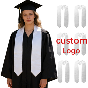 Écharpe de remise de diplôme vierge pour sublimation, personnalisable, vente en gros, pour les cérémonies de remise de diplôme du lycée et de l'université - Product Image 1