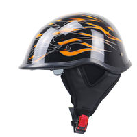 Casque de moto demi-visage noir mat, Chopper Cruiser Biker scooter casque avec lunettes de soleil DOT