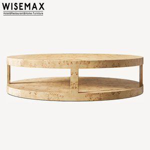 WISEMAX mobili retrò rustico a due strati di Design in legno lucido tavolino rotondo per Hotel camera da letto mobili moderni per la casa - Product Image 4