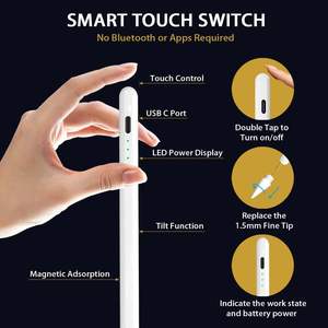 Stylet intelligent magnétique en aluminium avec détection d'angle d'inclinaison, pointe remplaçable pour tablettes iPad, anti-touche accidentelle, tactile capacitif actif - Product Image 6