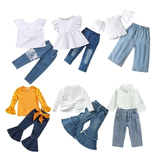 <span class=keywords><strong>Ensemble</strong></span> Filles Bébé Tout-Petit: Hauts en Coton et Pantalons en Jean Denim - Product Image 4
