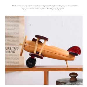 نموذج طائرة خشبي يدوي الصنع بتصميم أوروبي عتيق للديكور المنزلي وهدية فنية - Product Image 6