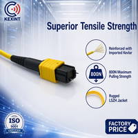 Kabel Patch Fiber Optik Kexint 144 Core MPO MTP Trunk Single Mode OS2 Jaket LSZH Kuning Teruji 3D Kepadatan Tinggi