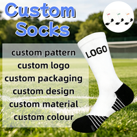 Chaussettes de sport athlétiques personnalisées en polyester avec logo, talon et bout rembourrés, antidérapantes, pour hommes, football, soccer, basketball, course à pied