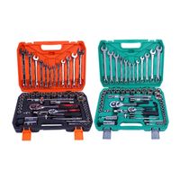 Ensemble d'outils de réparation automobile multifonctionnels en acier au chrome-vanadium OEM CRV de 61 pièces, clé à cliquet, douilles, coffret rigide