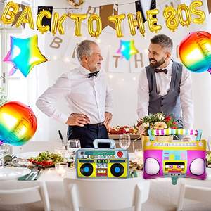 Ballon bannière <span class=keywords><strong>Hip</strong></span> <span class=keywords><strong>Hop</strong></span> style années 80, <span class=keywords><strong>radio</strong></span> rétro, ballon en feuille 4D, anniversaire, décoration de fête années 90 - Product Image 3