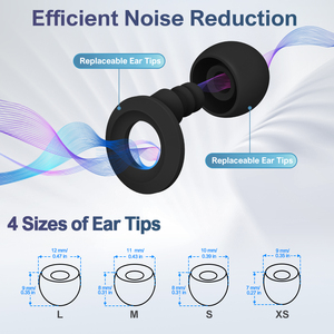 จุกอุดหูแบบปรับแต่งได้ 4 ขนาด ป้องกันเสียงรบกวน ป้องกันการได้ยิน ใช้ซ้ำได้ กันเสียง สำหรับการนอนหลับ - Product Image 3
