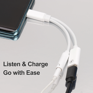 Cable Adaptador <span class=keywords><strong>2</strong></span> en 1 USB C a Conector de Auriculares de 3.5mm, <span class=keywords><strong>Convertidor</strong></span> de Carga Tipo C a Audio 3.5 OTG para Macbook Air, Samsung, Huawei - Product Image 4