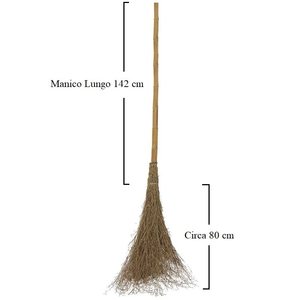 Balai en bambou naturel, manche de 142 cm, 18 poils, pour le nettoyage des jardins et des rues - Product Image 2