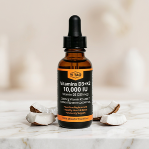 10 000 UI de Vitamine D3 avec K2 en gouttes, complément alimentaire liquide pour la santé osseuse et cardiovasculaire, substitut naturel de la vitamine D. - Product Image 1