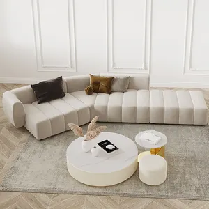 Sofa Kain Nordic, Ruang Tamu, Sofa Tiga Orang Atmosfer Desainer Modern