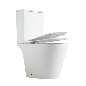 <span class=keywords><strong>WC</strong></span> en céramique deux pièces homologué Watermark avec base conique élégante, <span class=keywords><strong>bouton</strong></span> de chasse d'eau intégré et siège à fermeture douce pour salles de bain modernes - Product Image 6