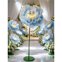 Fleur de pivoine artificielle géante en soie à ouverture et fermeture automatiques pour la décoration d'événements festifs, mariages et Noël