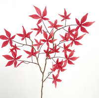 Feuilles d'érable artificielles en soie de feuilles rouges de haute qualité pour la décoration intérieure