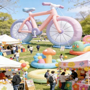 Ballon publicitaire géant personnalisé en PVC, imprimé UV, modèle de <span class=keywords><strong>vélo</strong></span> de 5 m avec LED, étanche, avec souffleur, pour promotion extérieure - Product Image 2