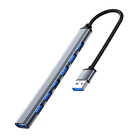 7 端口 USB 3.0 集线器 USB 扩展器集线器 5Gbps USB 分配器，适用于台式电脑、笔记本电脑、闪存驱动器、硬盘、Windows XPS 键盘