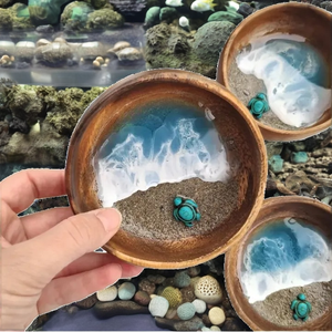 งานฝีมือเรซินทำด้วยมือชามมหาสมุทรเครื่องประดับตกแต่งโลกข้ามพรมแดนชายหาดไมโครโลก - Product Image 2