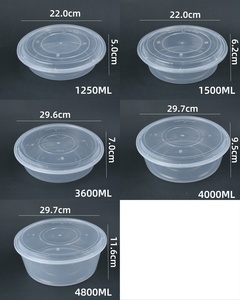Contenitore trasparente per alimenti in plastica tonda 4000ML contenitore per la casa e la cucina contenitori ciotola con coperchi - Product Image 4