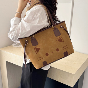 Tote Bag Large Capacity Brown Animal Pattern Water Resistant Everyday Commuter Bag For Women - Product Image 2