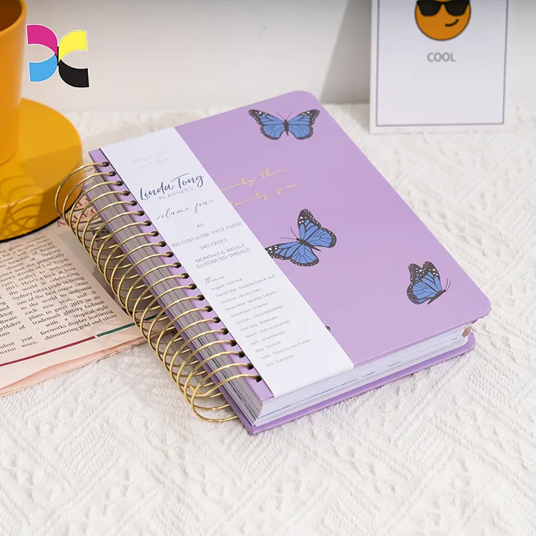 Cuaderno personalizado A5 espiral Tapa dura diario Impresión de cuaderno