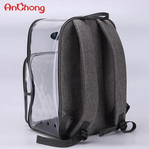 AnChong Transparent Pet <b>Backpack</b> Breathable Portable Carrier for Small Pets <b>Cats</b> Dogs Grey Minimalist Style - Product Image 5