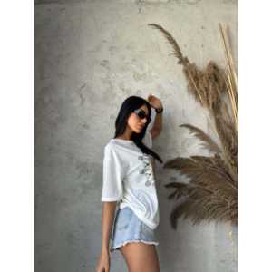 Camiseta Básica con Estampado de Mandala para Mujer, 100% Algodón Jersey, Transpirable, Manga Regular, Impresión Digital - Product Image 1