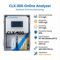 Analyseur de chlore résiduel en ligne CLX-300 (méthode DPD) avec moniteur, garantie 1 an, pour la qualité de l'eau potable et le contrôle de la désinfection, RS485
