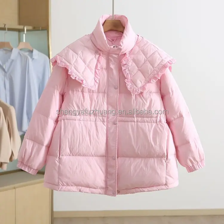 Wholesale women's hooded coat parka winter duck down coat keep warm winter down jacket for girls