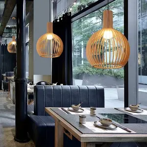 Yüksek kaliteli katı ahşap kolye ışıkları japon restoran çay ev ev dekorasyon yemek odası asılı lamba