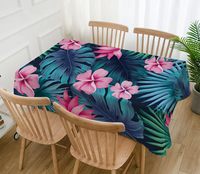 Nappe Florale Tropicale Hawaïenne Hibiscus Feuille de Palmier en Polyester pour Fêtes Luau, Plage d'Été et Décoration Intérieure - Vente en Gros
