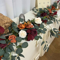 Guirlande de fleurs pour arche de mariage de 6 pieds, grande guirlande en terre cuite orange brûlé, artificielle, pour la décoration de la table principale, centre de table pour mariage d'automne