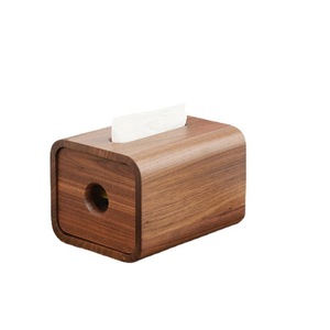 Boîte à mouchoirs en bois de noyer noir, en bois massif, pour salon, salle de bain, usage domestique simple, mouchoirs à tirer - Product Image 5