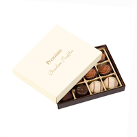 Boîte Cadeau de Luxe Personnalisée Haut de Gamme pour Bonbons à la Truffe, Biscuits et Chocolats, avec Séparateurs en Papier et Dorure en Relief