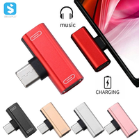 Adaptador USB2.0 2 en 1 Tipo C, Divisor de Carga y Auriculares Auxiliares de 12 Meses de Duración, Transformador para Android, para Samsung, Hua, Pure Braid