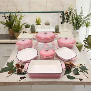 Ensemble de Cuisson <span class=keywords><strong>en</strong></span> <span class=keywords><strong>Fonte</strong></span> Émaillée Design Moderne de Qualité Supérieure, Casseroles <span class=keywords><strong>en</strong></span> Métal et Cocottes <span class=keywords><strong>pour</strong></span> Cuisinière à Gaz, Vente <span class=keywords><strong>en</strong></span> Gros Fabricant d'Ustensiles de Cuisine - Product Image 4