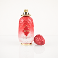 Flacon de parfum vide portable de luxe Byron 100 ml avec bouchon couronne royale, design polygonal, pulvérisateur à pompe sérigraphié, emballage