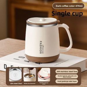 Mug à café élégant en acier inoxydable 304 de haute qualité pour femmes, tasse à eau de bureau, tasse à thé exquise avec couvercle et cuillère pour un usage quotidien - Product Image 5